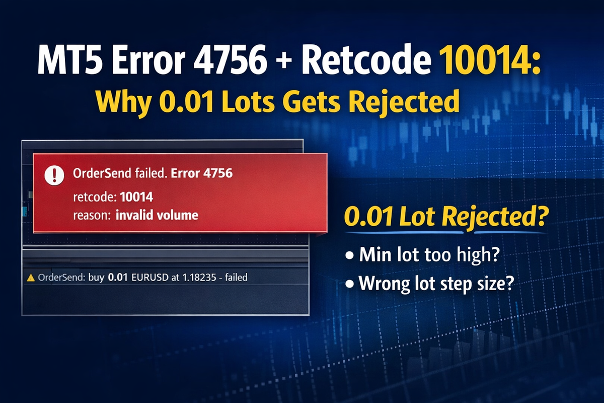 MT5 Error 4756 + Retcode 10014: Why 0.01 Lots Gets Rejected