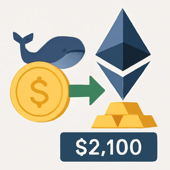Whale Transfers $22M from Gold to Ethereum Amid Stability