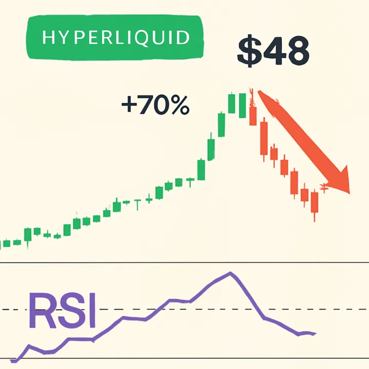 Hyperliquid's HYPE Token Climbs 70% to $48 Amid RSI Risks