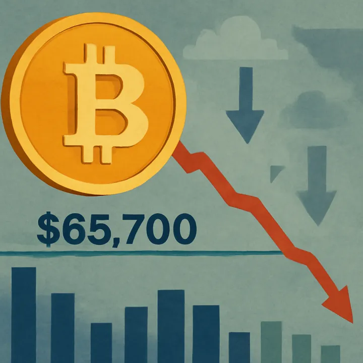 Bitcoin Falls to $65,700 Amid Economic Concerns Today