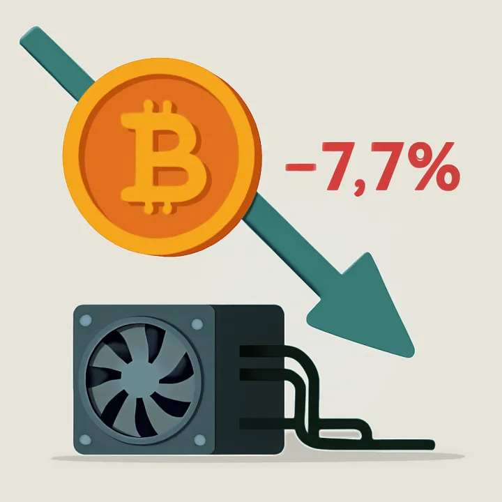 Bitcoin Mining Difficulty Drops 7.76%, Easing Miner Strain