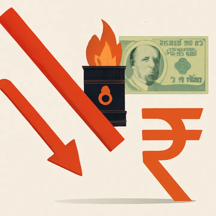 Indian Rupee Plummets as Oil Prices and Dollar Rise