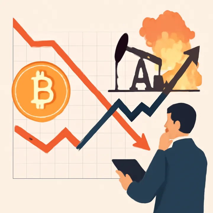 Bitcoin Falls as Oil Price Jumps 10% Amid Crisis Escalation